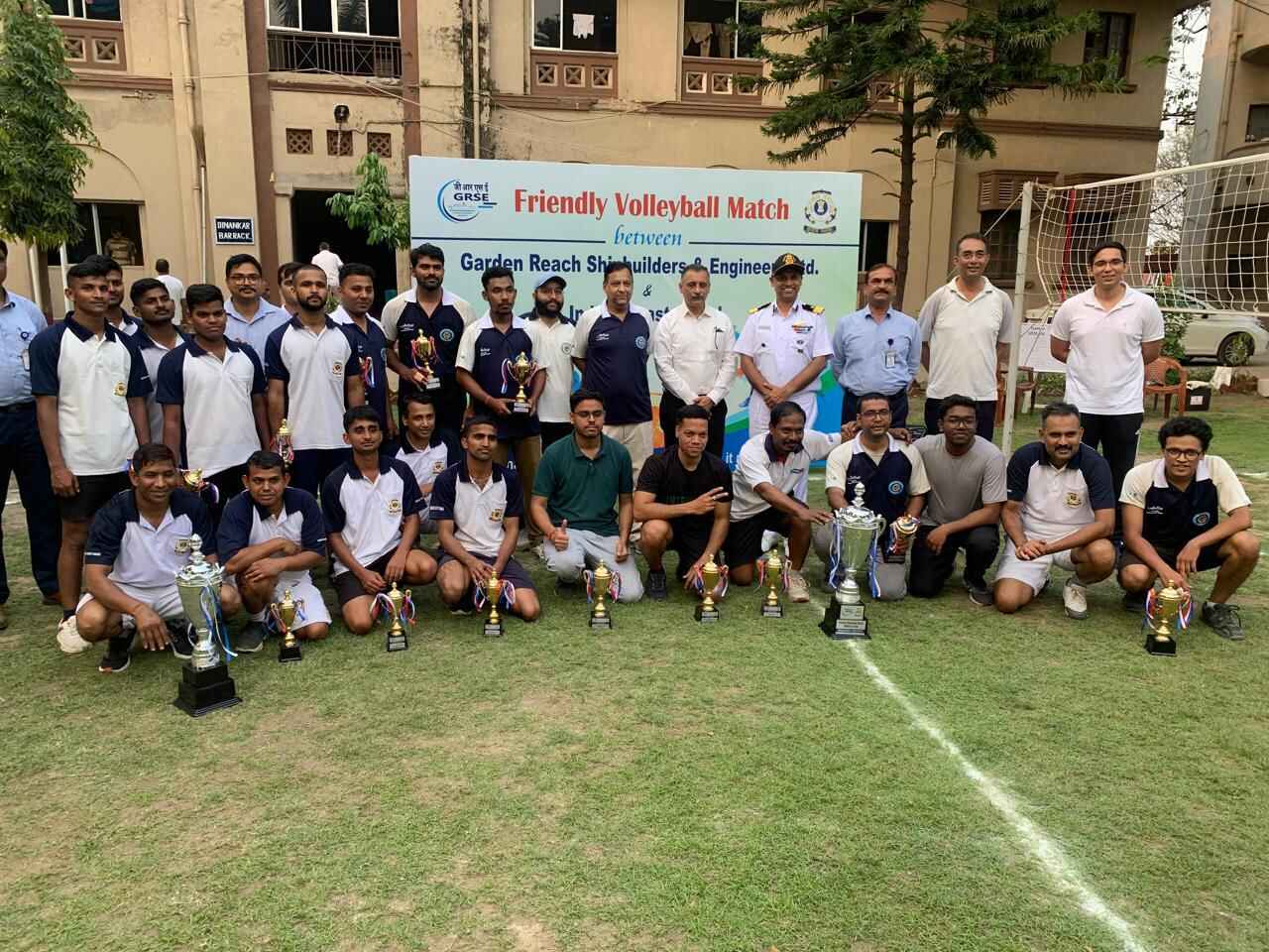 FRIENDLY VOLLEYBALL MATCH_CONGRATULATIONS TO TEAM GRSE, THE PROUD WINNERS OF THE VOLLEYBALL MATCH AGAINST THE INDIAN COAST GUARD TEAM _RBD UNIT ON 27 FEB 2025 - Thumbnail